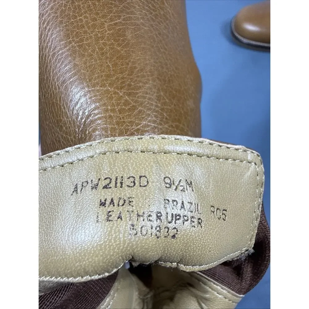 Frankie4 Liberty Ankle Boots Women's Round Toe Tan Size US9.5 Made in Brazil